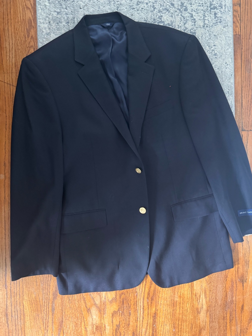 Source Unknown Black Sport Coat with Gold Buttons